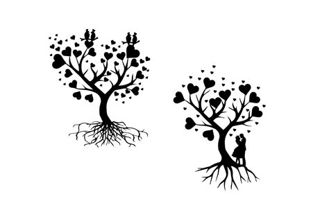 Love Couple Tree Bundle Graphic By St · Creative Fabrica