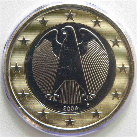 The euro is the single currency shared by 19 of the european union's member states, which together make up the euro area. Deutschland 1 Euro Münze 2004 F - euro-muenzen.tv - Der ...