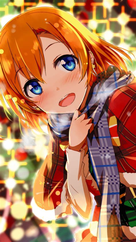 Anime Girl Short Orange Hair Blue Eyes
