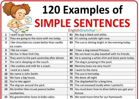120 Examples Of Simple Sentences Englishgrammarsoft Simple