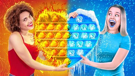 Hot Vs Cold Challenge Icy Girl Vs Girl On Fire Last To Stop Wins By 123 Go Live Youtube