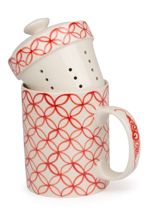 Linked Rings Tea Strainer Mug Fair Trade Handmade Gift For Tea