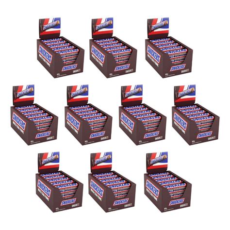 10 Caixas De Chocolate Snickers 20 Unidades De 45g 900g Mars Shopee