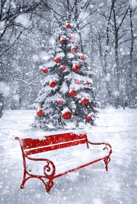 Winter Christmas Tree Scene