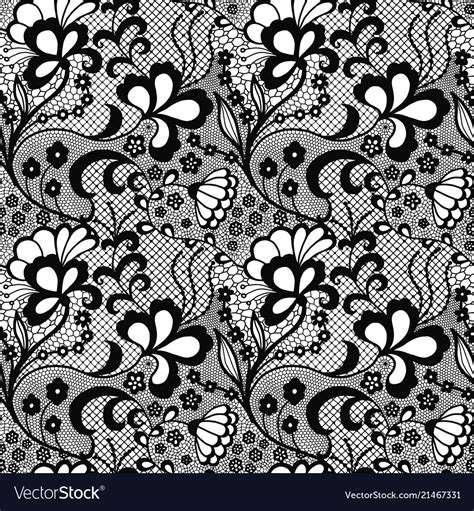 Lace Seamless Pattern With Flowers Royalty Free Vector Image