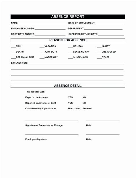 The free employee leave tracker template on this page allows you to track sick leave, vacation, personal leave, paid and unpaid leave. Employee Absence form Template in 2020 | Letter templates free, Templates, Letter templates