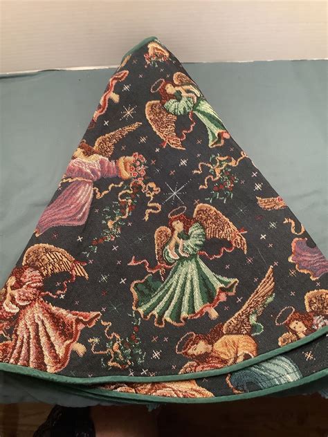 Vintage Angel Tapestry Christmas Tree Skirt HTF 38 EBay