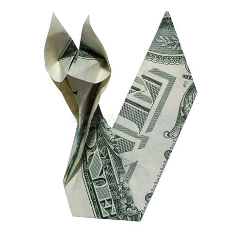 Money Origami Cute Fox Folded With Real One Dollar Bill Isolated On