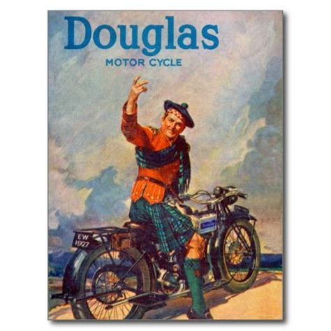 Vintage Douglas Motorcycle V For Victory Postcard Zazzle Vintage