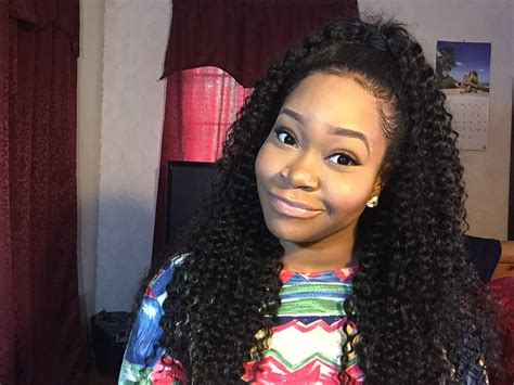 A gorgeous curly style that has a braid as a crown. Half Up Half Down Quickweave | VIP Beauty Hair 6A ...