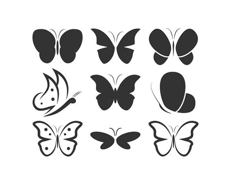 Butterfly Silhouette Logo Icon Set 680445 Vector Art At Vecteezy