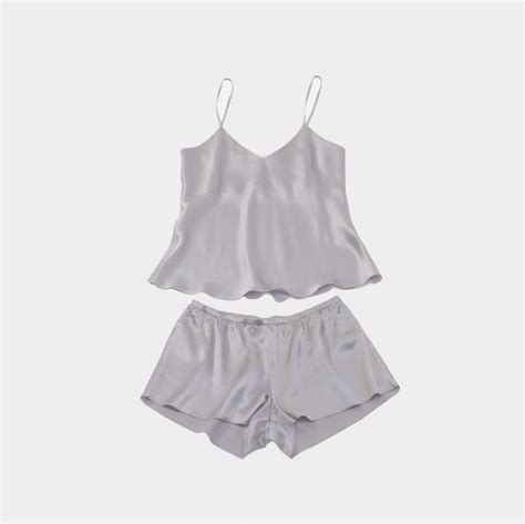 Silk Camisole And French Knickers Set By Silk And Grey