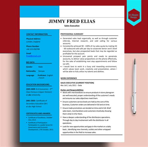 Sales executive curriculum vitae format. Download this Sales Executive CV sample and Edit it in ...