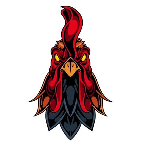 Premium Vector Rooster Head Mascot Logo Rooster Tattoo Cartoon