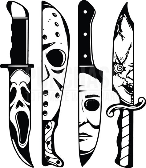 Horror Movie Characters In Knives Svg Halloween Svg Halloween Vinyl