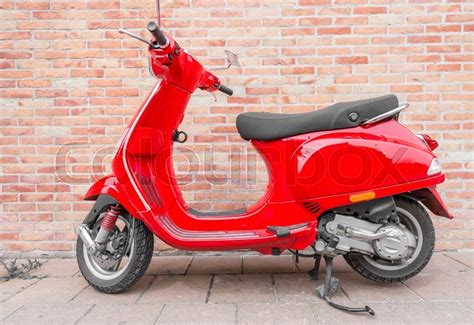 Shop illustration motorcycle drawings created by thousands of emerging artists from around the world. Old fashioned red motorbike parked in ... | Stock Photo ...