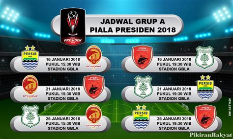 Jadwal Lengkap Persib Bandung Grup A Piala Presiden 2018 Stadion Gbla Bandung Aktual
