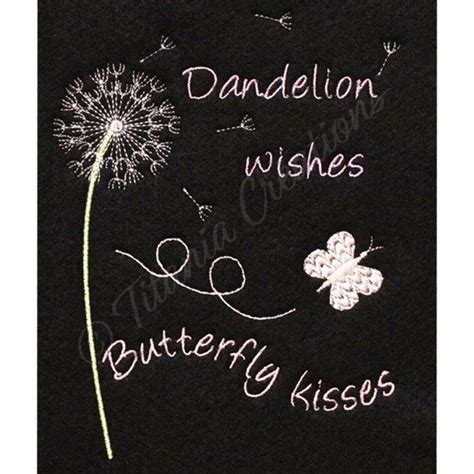 Dandelion Wishes Butterfly Kisses Machine Embroidery Design Etsy In