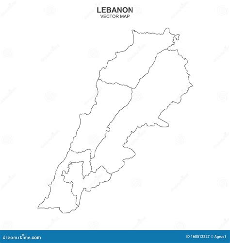 Political Map Of Lebanon Isolated On Transparent Background Vector
