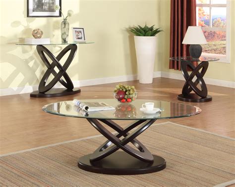Glass Coffee And End Table Sets 3pc Coffee Table And End Tables Set