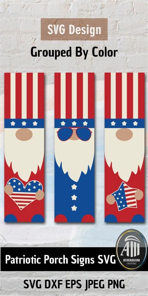 4th of July Porch Signs| Patriotic Gnomes Porch Signs SVG in 2021 | 4th