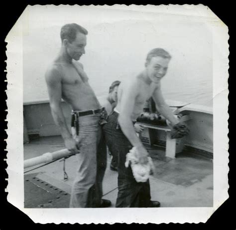 1940s Queer Clowning Around Photo Vintage Snapshot Two Men Shirtless