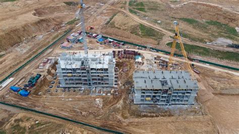 Construction Site With Multi Storey Buildings Under Construction