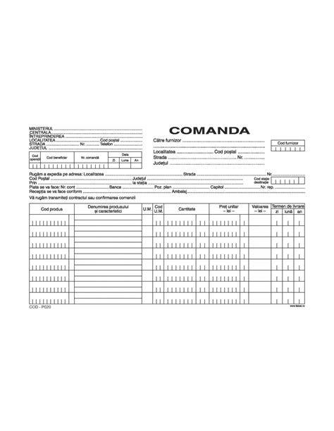 Comanda Transport Marfa Formular Comanda Model Word - hjsabd