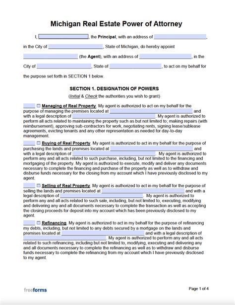 Free Fillable Michigan Power Of Attorney Form Pdf Templates Images