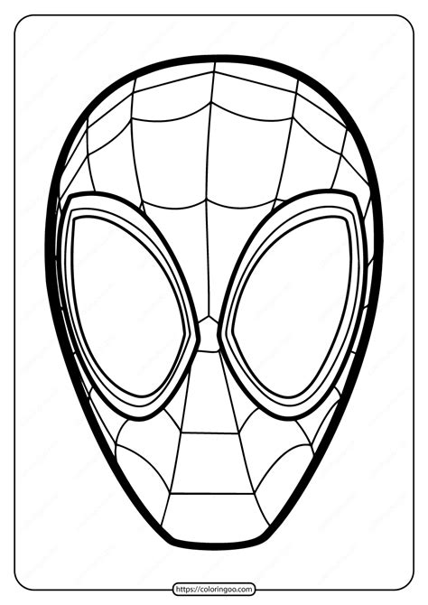 Printable Spiderman Mask Coloring Sheet