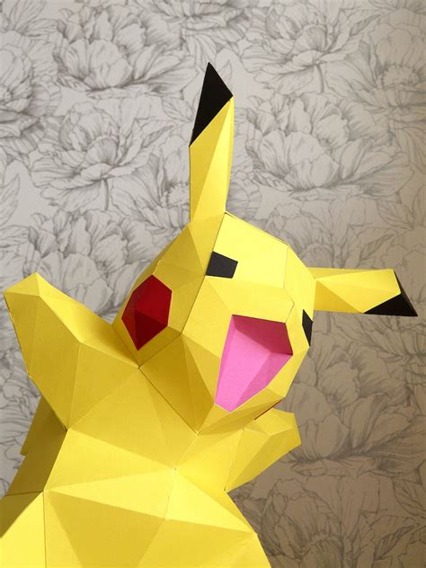 3d Papercraft Pokemon Pikachu Diy Templates Etsy