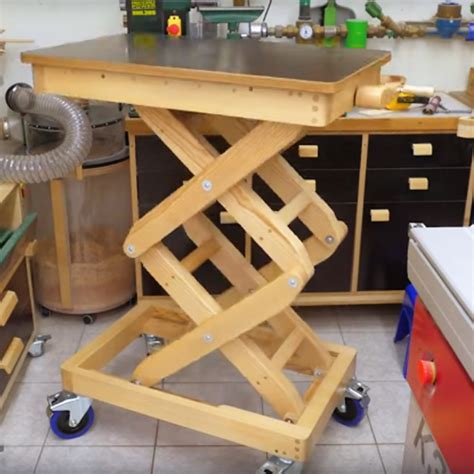 Scissor Lift Table From The Wood Shop For The Wood Shop Hackaday