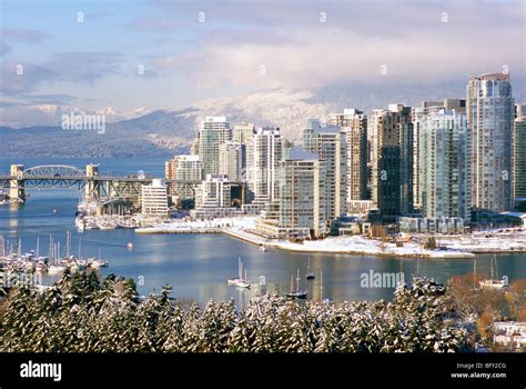 Vancouver Bc British Columbia Canada City Skyline Downtown At