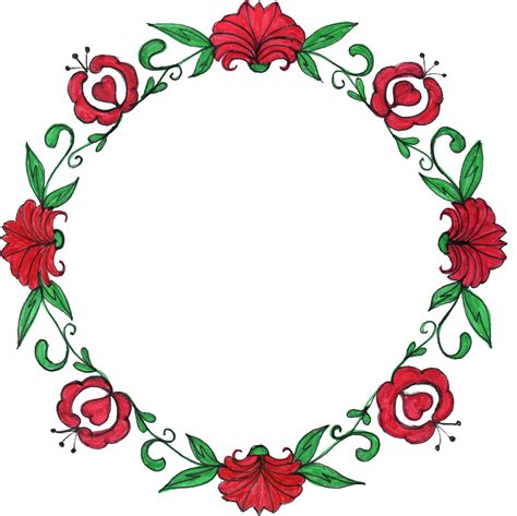 8 Circle Flower Drawing Frame Png Transparent