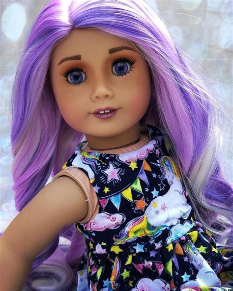 Ooak Custom American Girl Doll Purple Hair And Eyes Etsy American
