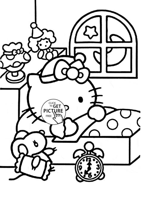 Below is a list of our hello kitty coloring pages. Hello Kitty Ready to Sleep coloring page for kids, for ...