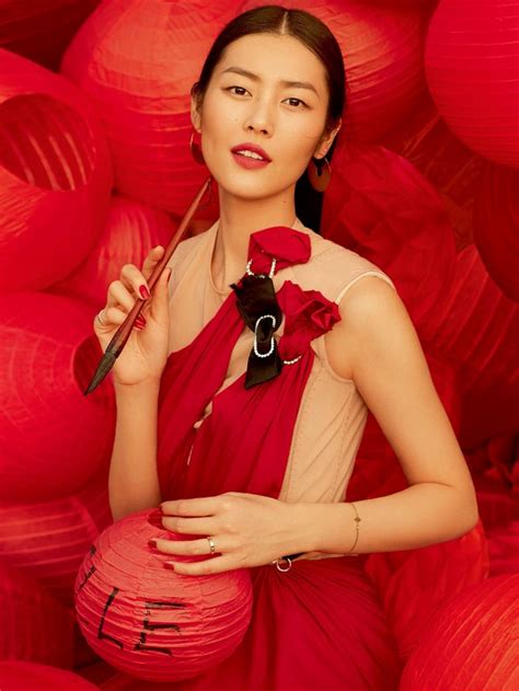 Liu Wen Sees Red In Ready To Fall In Love By Yuan Gui Mei For Elle