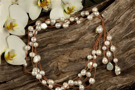 Freshwater Pearls Leather Pearl Leather Wendy Mignot Pearls