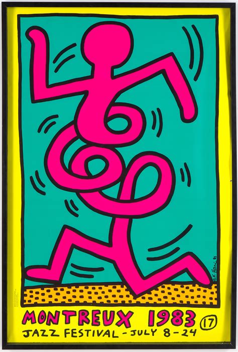 A Keith Haring After Poster Montreux 1983 Jazz Festival Signed In