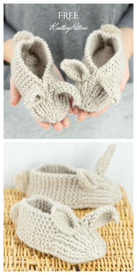 Knitted Slippers Pattern Crochet Slipper Pattern Bunny Slippers Elf