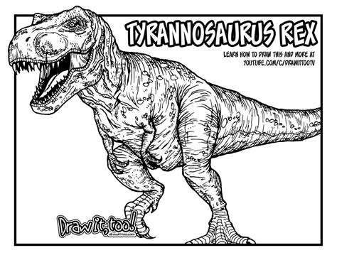 View and print full size. How to Draw TYRANNOSAURUS REX (Jurassic World) Drawing ...