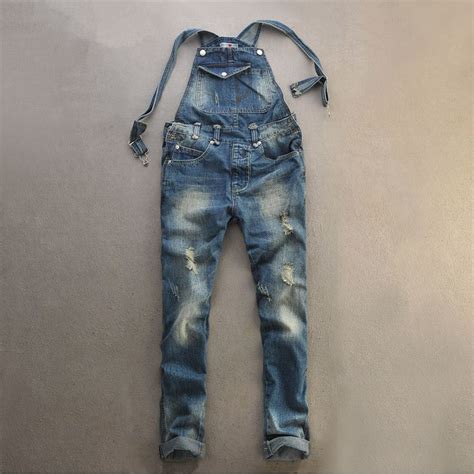 Jeans Plus Size Bib Overalls Ripped Jeans For Men Vintage