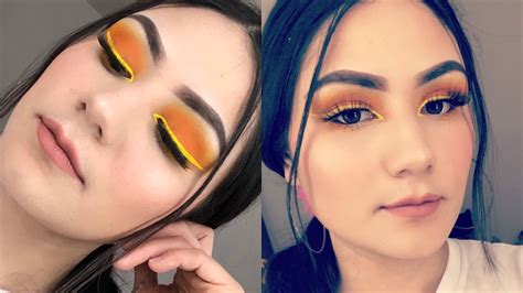 Maquillaje Naranja Con Delineado Amarillo 💛💛 Siempre Triunfando Youtube
