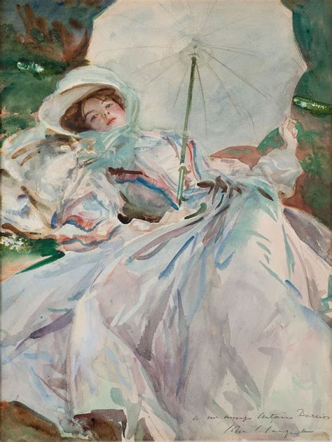 John Singer Sargent The Lady With The Umbrella 1911 Watercolour On Paper Over Preliminary