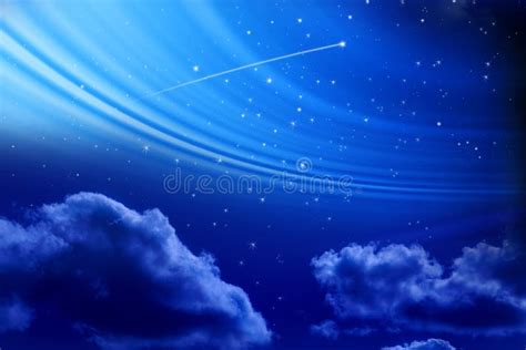 Night Sky With Shooting Star Stock Photo Image Of Cloud Heavenly