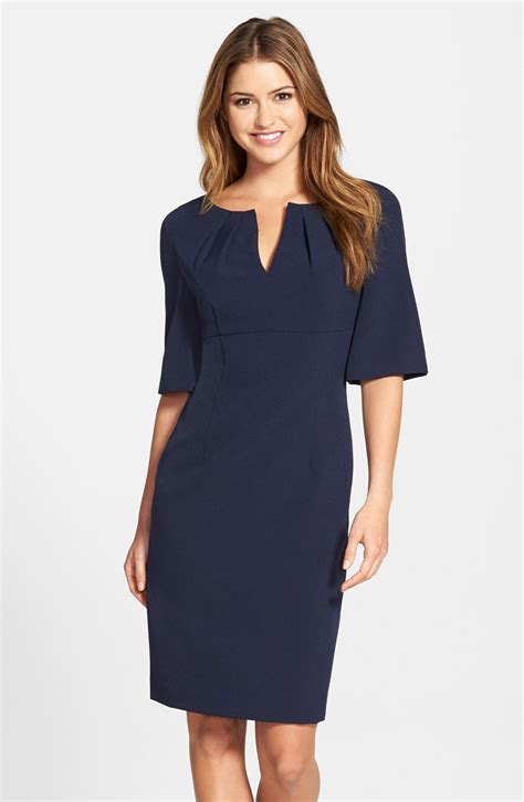 Adrianna Papell Stretch Crepe Sheath Dress Nordstrom