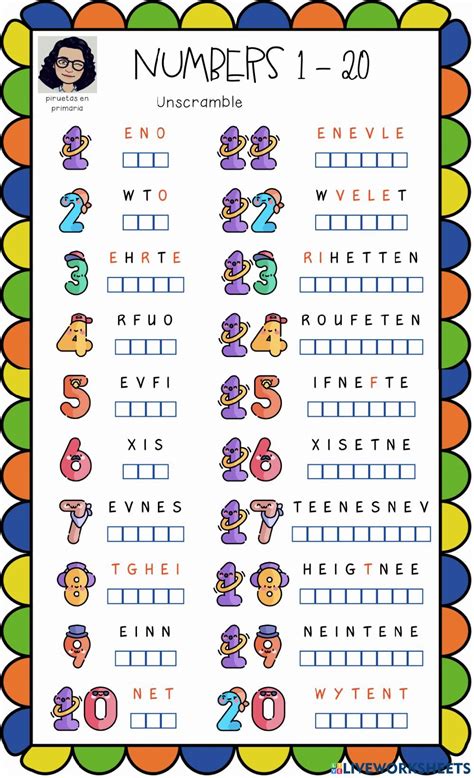 Numbers Write Count Spell Worksheets