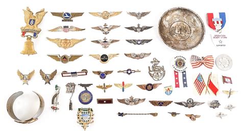 Wwii Modern Era Us Homefront Pins And Wings Lot Auction