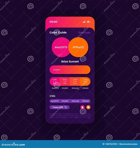 Color Guide Smartphone Interface Vector Template Stock Vector