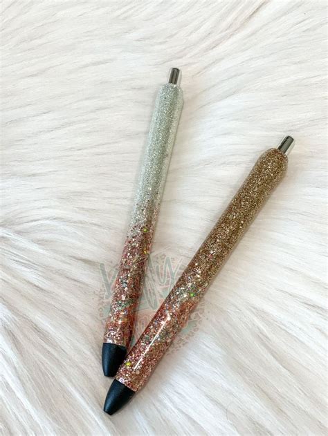 Holographic Golds Glitter Ombre Pen Custom Pen Gel Pen Etsy In 2022